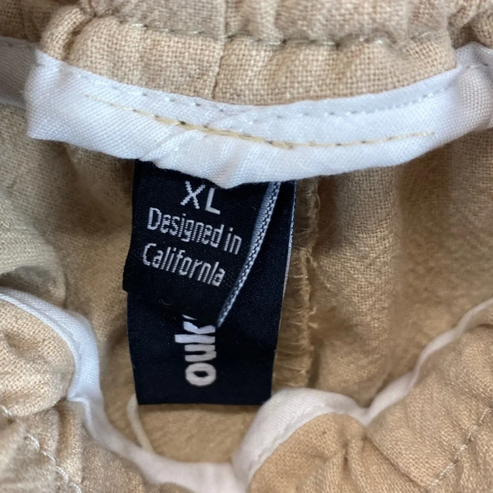 Ouku pull on pants XL drawstring elastic inseam 28” wide leg butter yellow - Picture 2 of 11